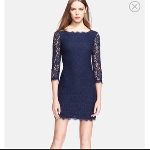 Diane von Furstenberg Zarita Navy Blue lace dress